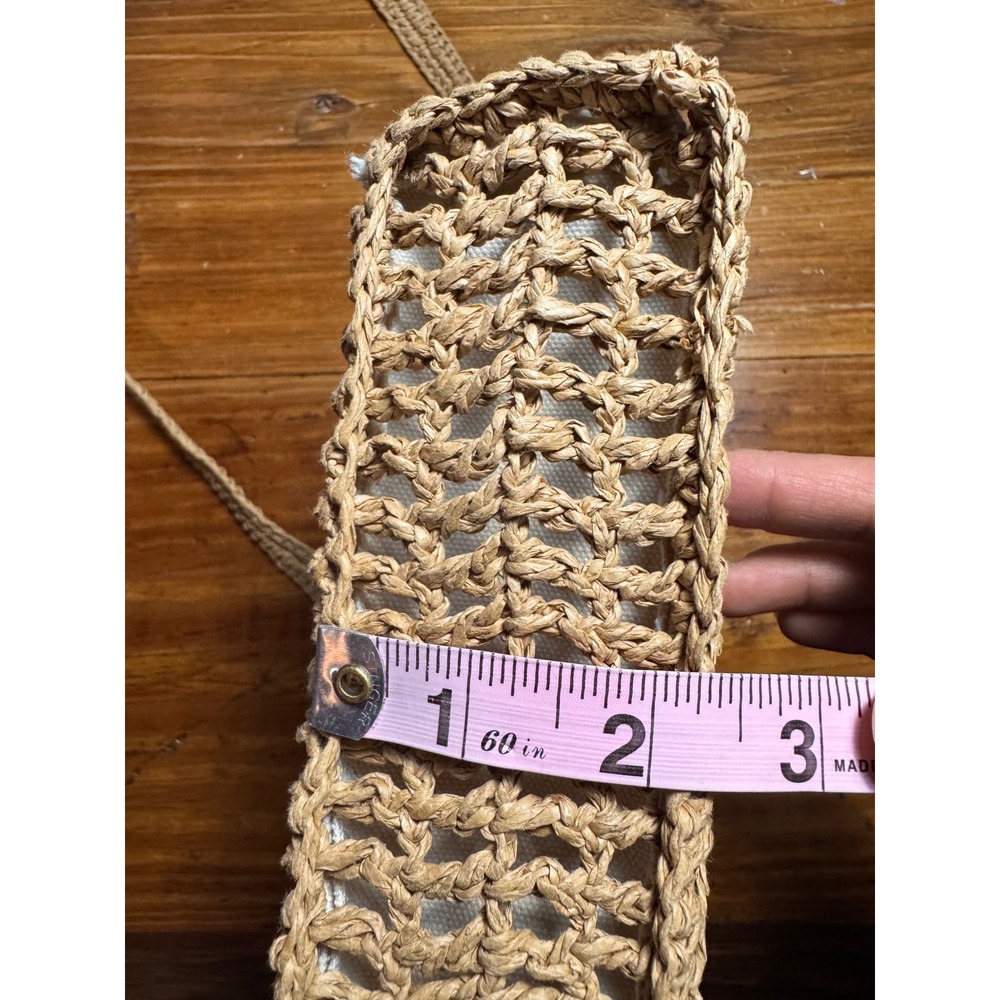 Madewell Small Transport Crossbody Straw Edition Crochet Tan Canvas Lined bag - Picture 11 of 12